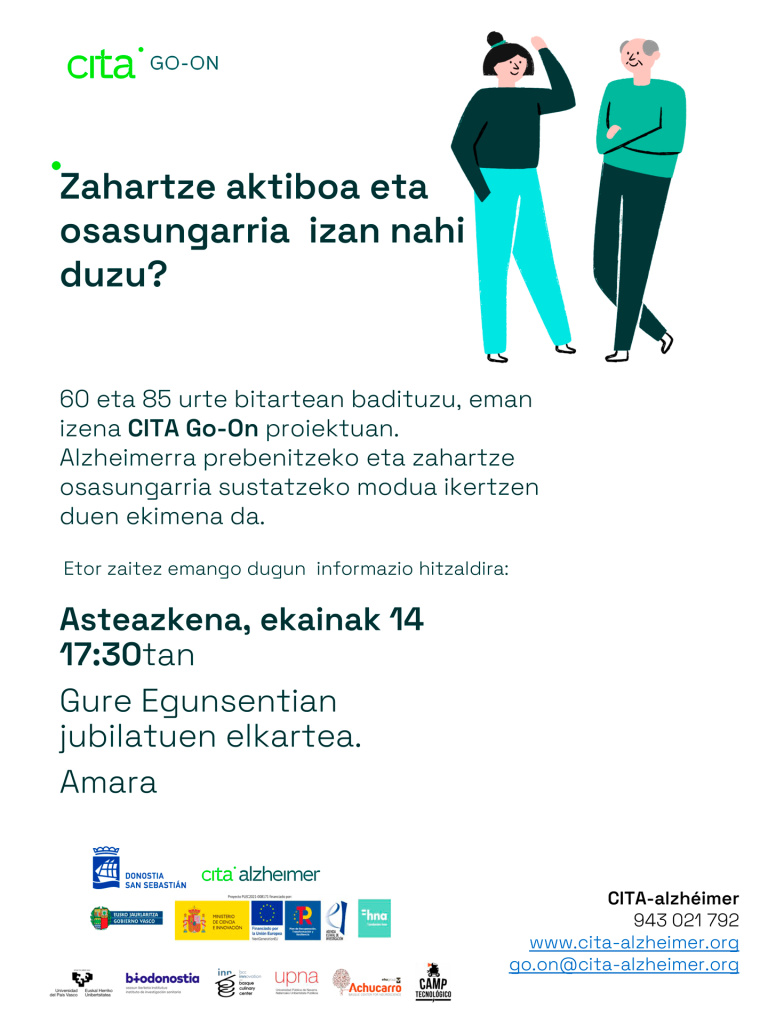 Cartel sobre la Charla del Alzheimer