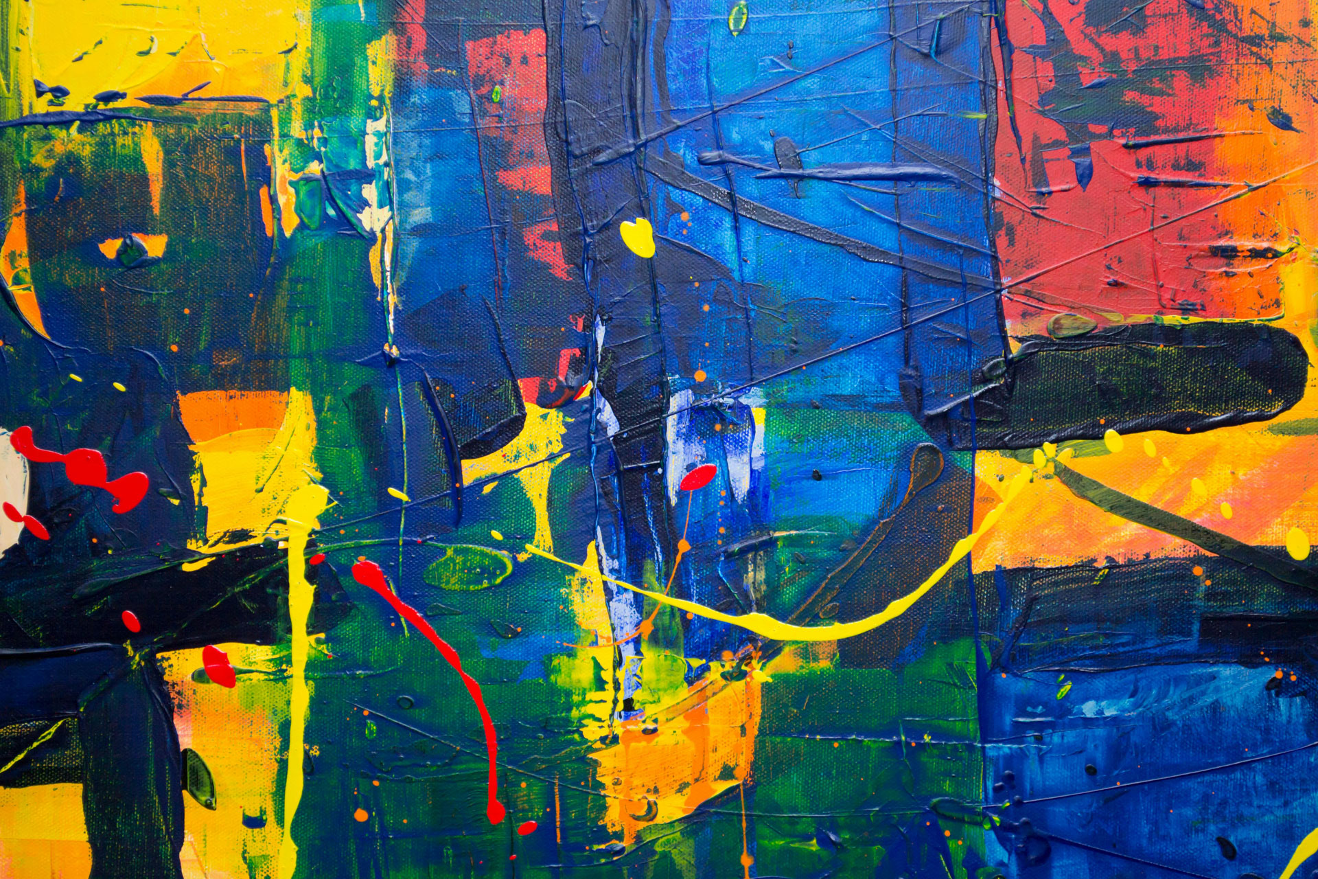 Cuadro abstracto con colores vivos